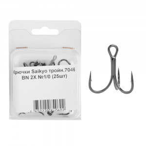 Крючки Saikyo тройн.7046BN 2X №1/0 (5шт) Крючки Saikyo тройн.7046BN 2X №1/0 (5шт)