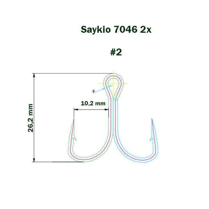 Крючки Saikyo тройн.7046 BN 2X №  2 (50шт)